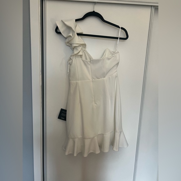 Lulus One Shoulder White Dress - Picture 5 of 6